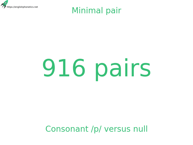 Minimal pair: Consonant /p/ versus null, 916 pairs