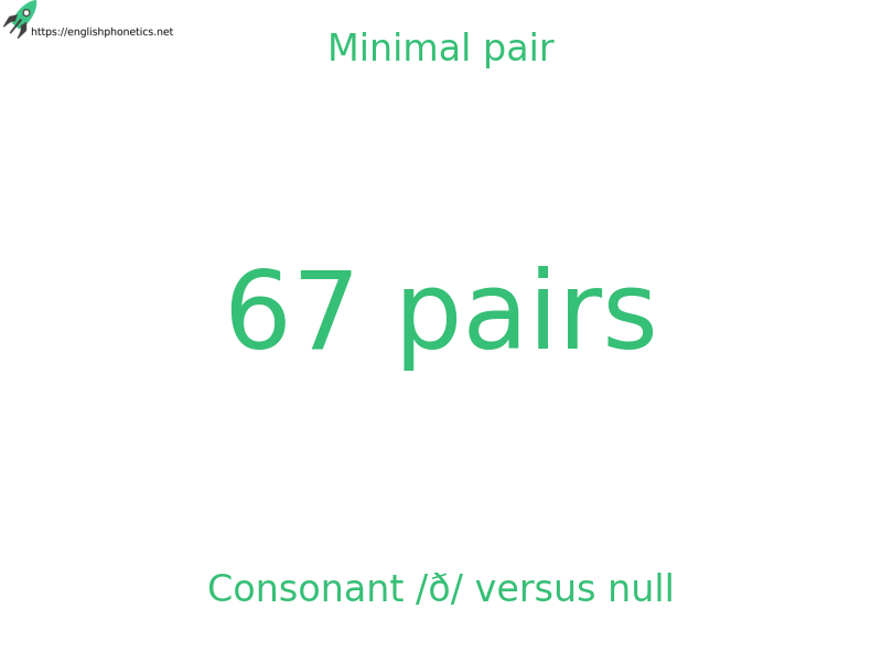 Minimal pair: Consonant /ð/ versus null, 67 pairs