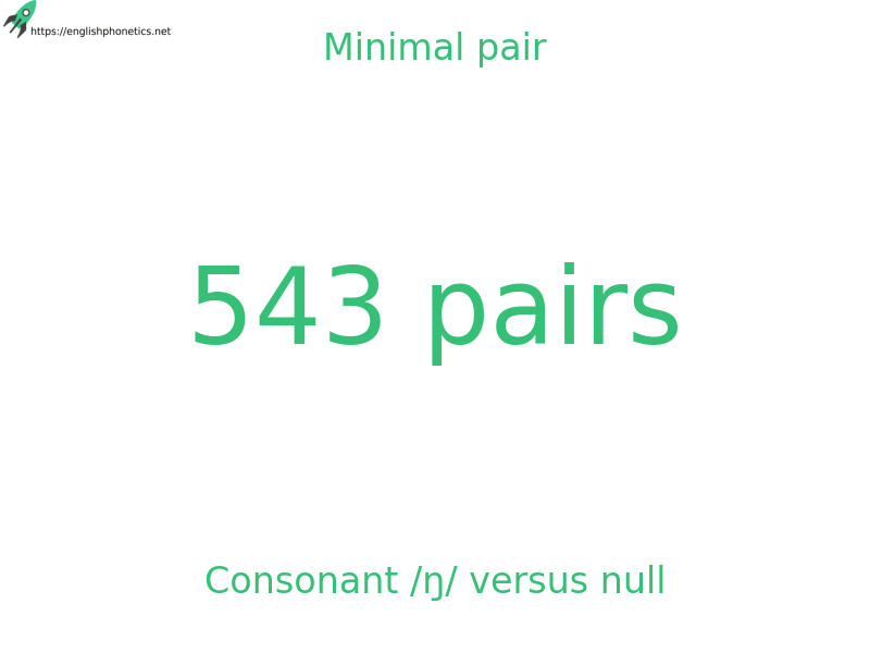 Minimal pair: Consonant /ŋ/ versus null, 543 pairs