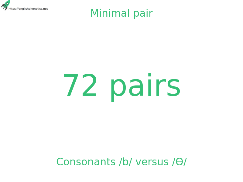 Minimal pair: Consonants /b/ versus /Ɵ/: 72 pairs