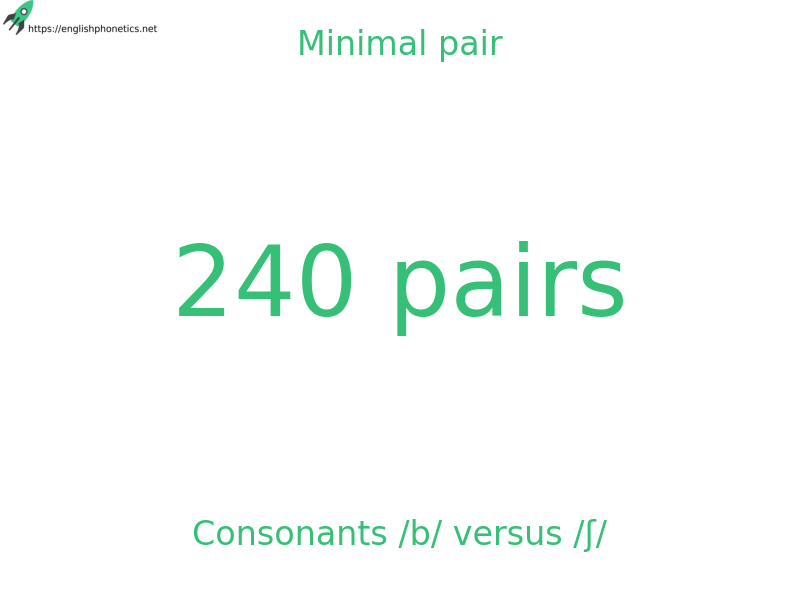 Minimal pair: Consonants /b/ versus /ʃ/, 240 pairs