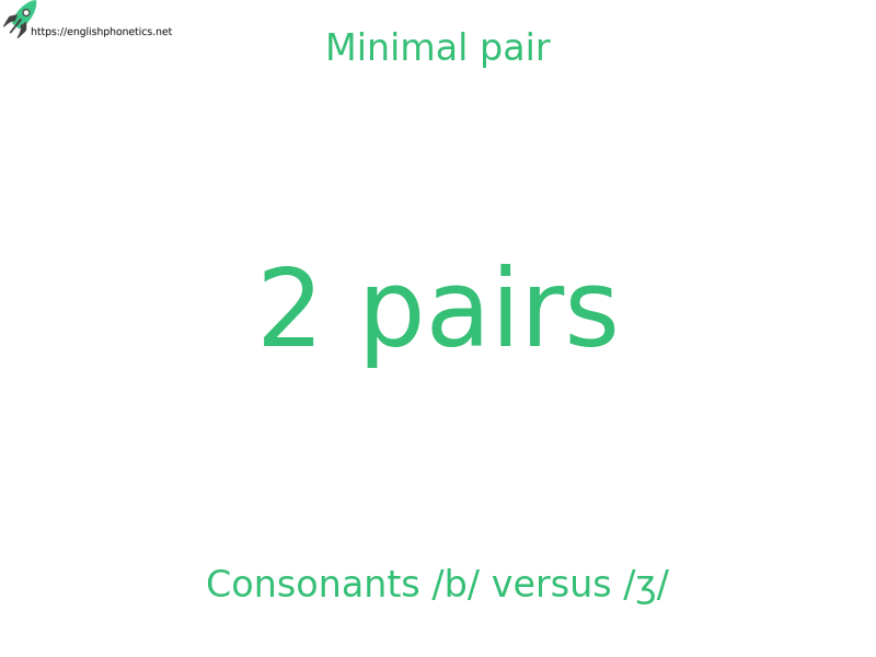 Minimal pair: Consonants /b/ versus /ʒ/, 2 pairs