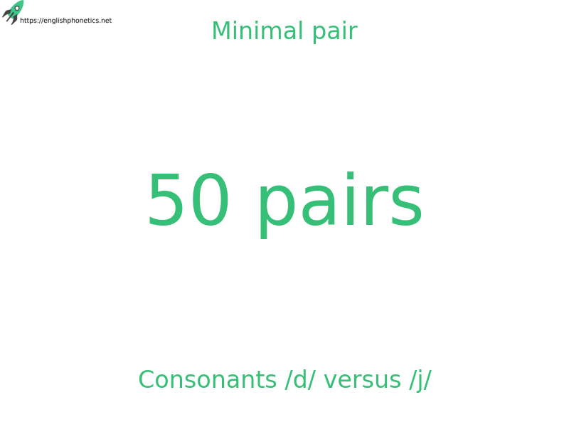 Minimal pair: Consonants /d/ versus /j/, 50 pairs
