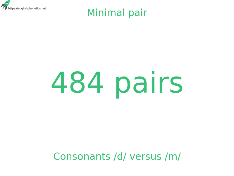 Minimal pair: Consonants /d/ versus /m/, 484 pairs
