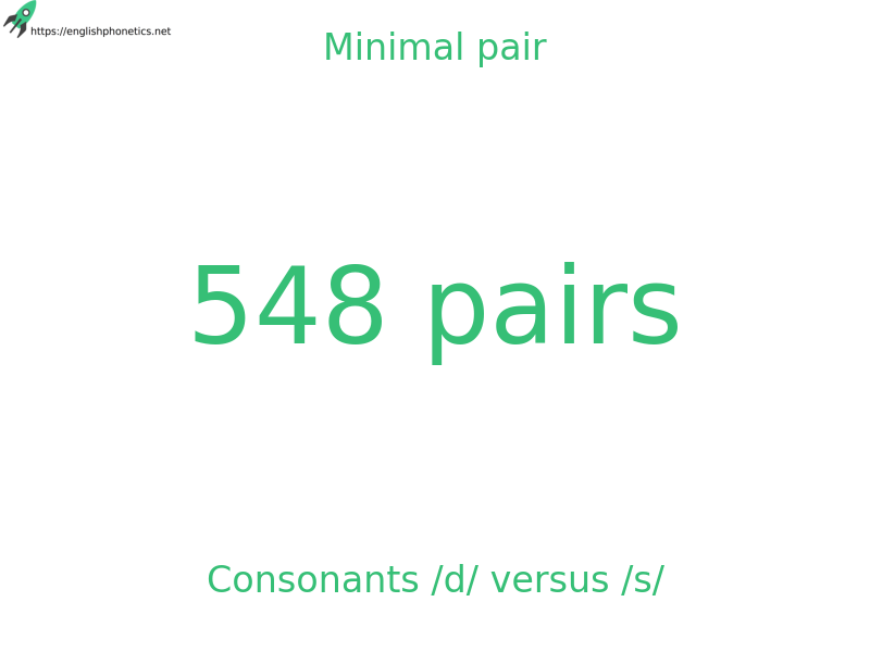 Minimal pair: Consonants /d/ versus /s/, 548 pairs