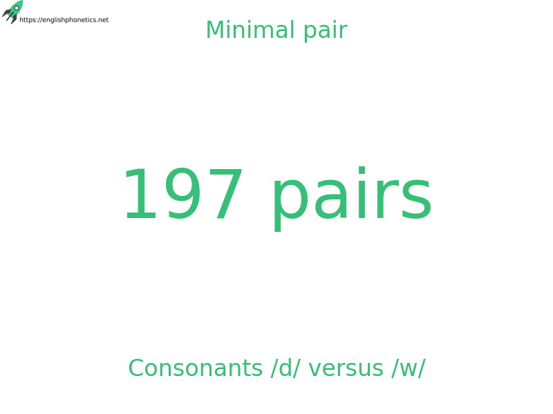Minimal pair: Consonants /d/ versus /w/, 197 pairs