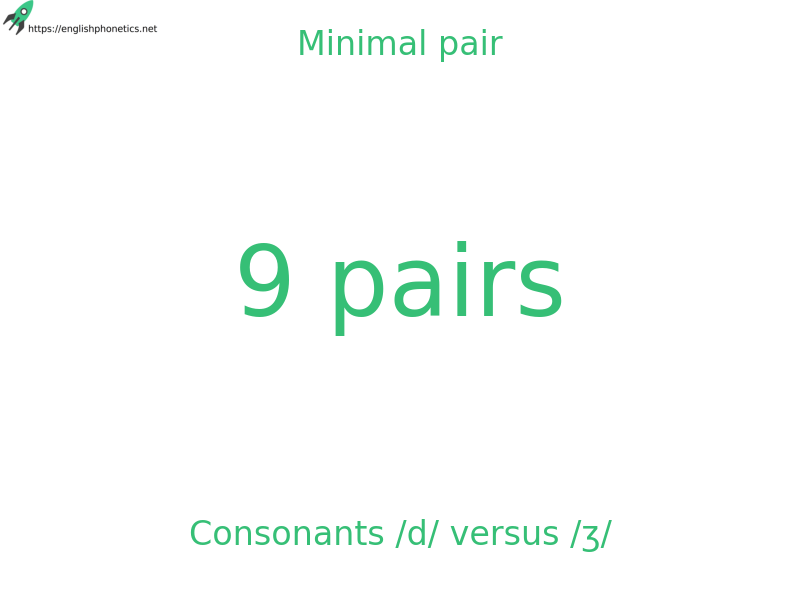 Minimal pair: Consonants /d/ versus /ʒ/, 9 pairs