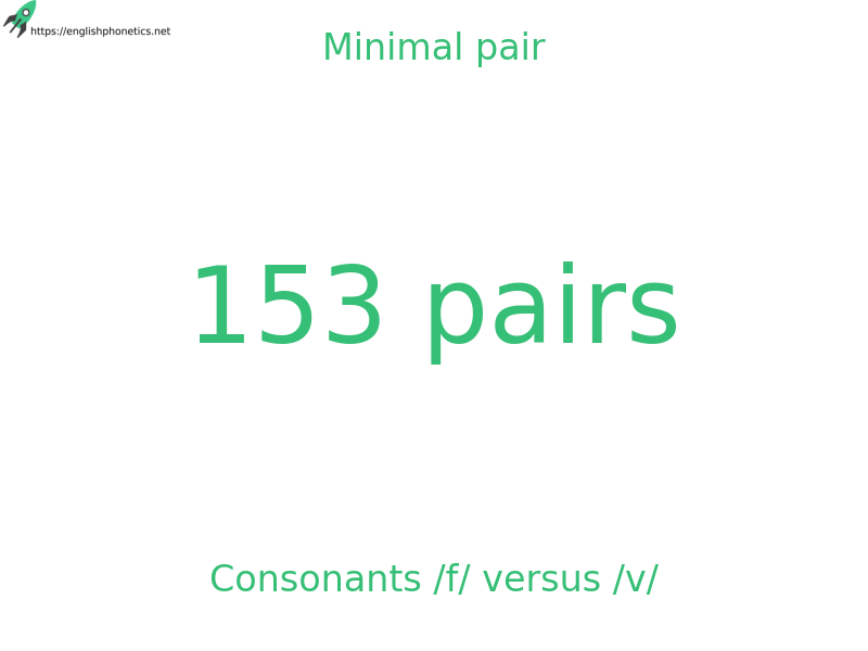 Minimal pair: Consonants /f/ versus /v/, 153 pairs