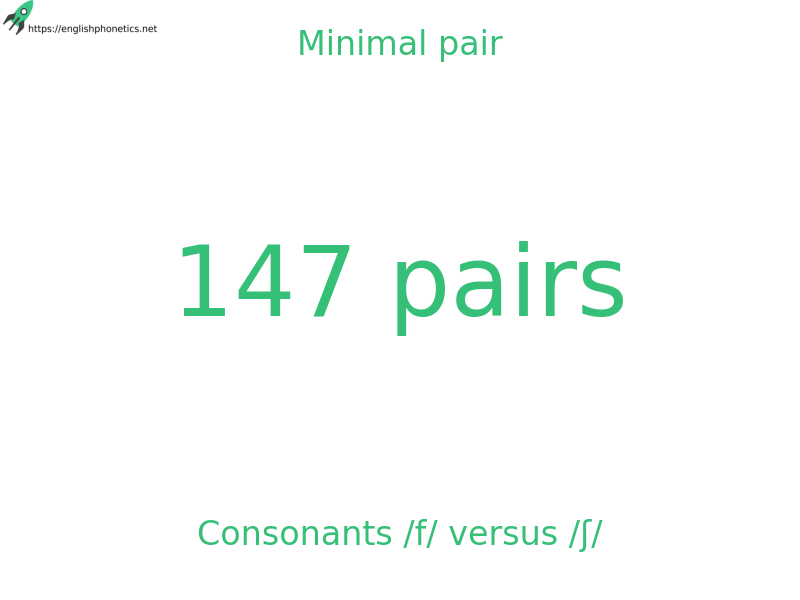 Minimal pair: Consonants /f/ versus /ʃ/, 147 pairs