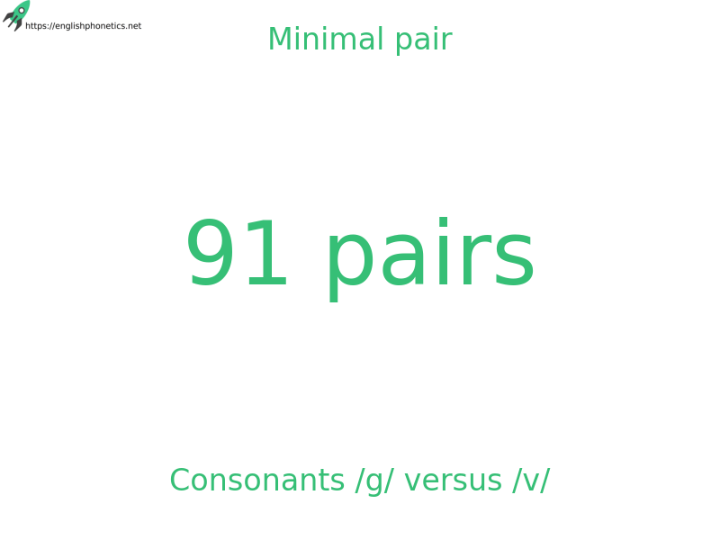 Minimal pair: Consonants /g/ versus /v/, 91 pairs