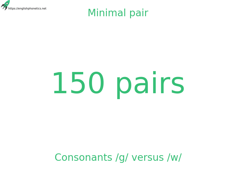 Minimal pair: Consonants /g/ versus /w/, 150 pairs