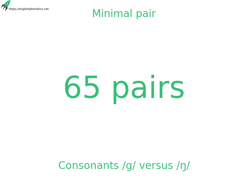 Minimal pair: Consonants /g/ versus /ŋ/, 65 pairs