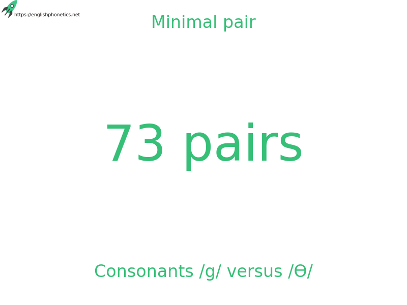 Minimal pair: Consonants /g/ versus /Ɵ/, 73 pairs