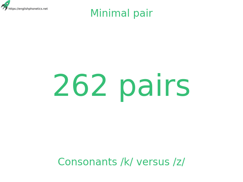 Minimal pair: Consonants /k/ versus /z/, 262 pairs