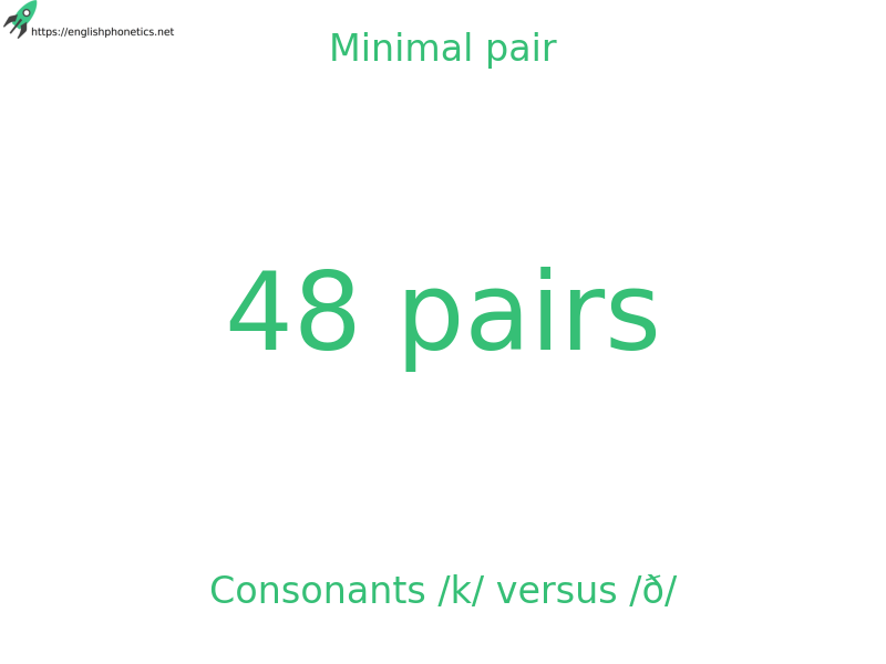 Minimal pair: Consonants /k/ versus /ð/, 48 pairs