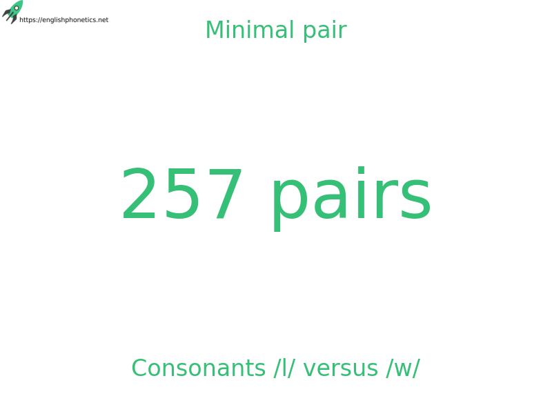 Minimal pair: Consonants /l/ versus /w/, 257 pairs