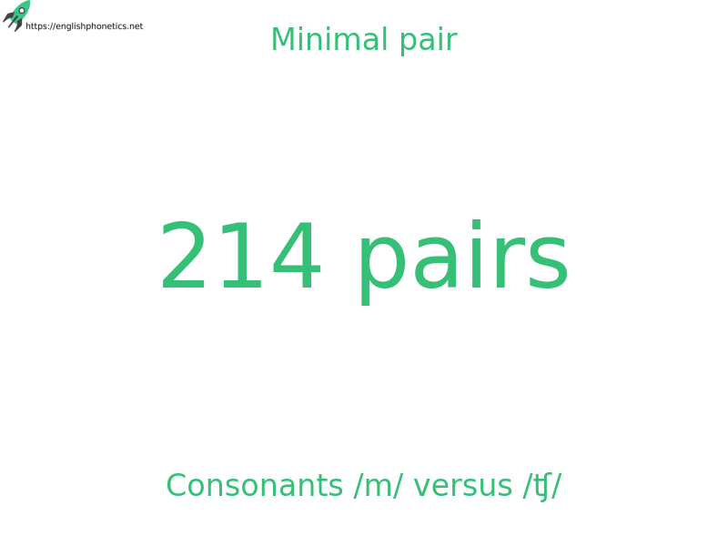 Minimal pair: Consonants /m/ versus /ʧ/, 214 pairs