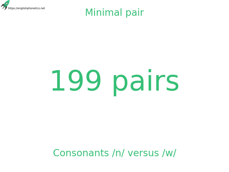 Minimal pair: Consonants /n/ versus /w/, 199 pairs