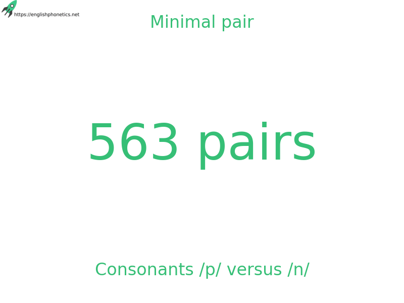Minimal pair: Consonants /p/ versus /n/, 563 pairs
