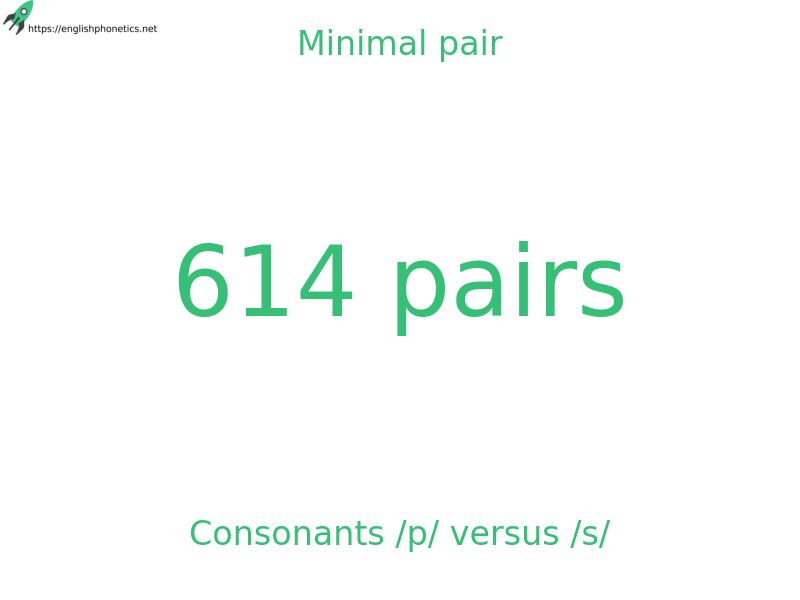 Minimal pair: Consonants /p/ versus /s/, 614 pairs