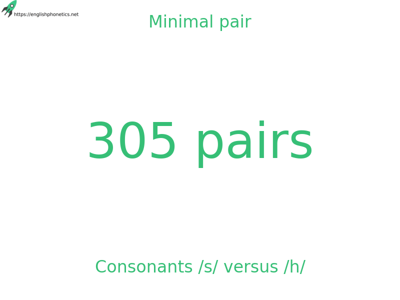 Minimal pair: Consonants /s/ versus /h/, 305 pairs
