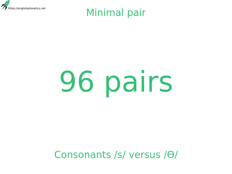 Minimal pair: Consonants /s/ versus /Ɵ/, 96 pairs