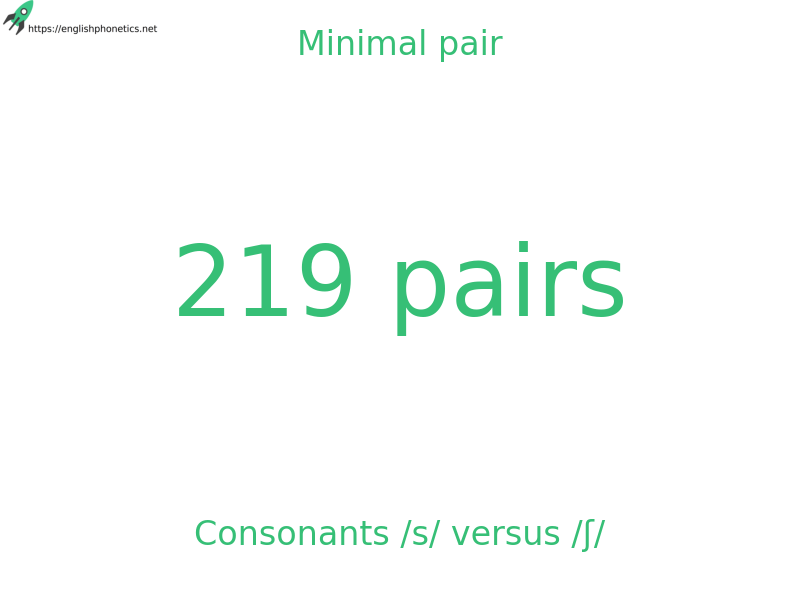 Minimal pair: Consonants /s/ versus /ʃ/, 219 pairs