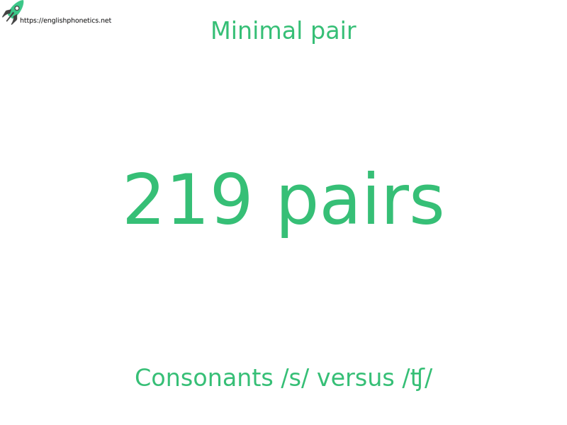 Minimal pair: Consonants /s/ versus /ʧ/, 219 pairs