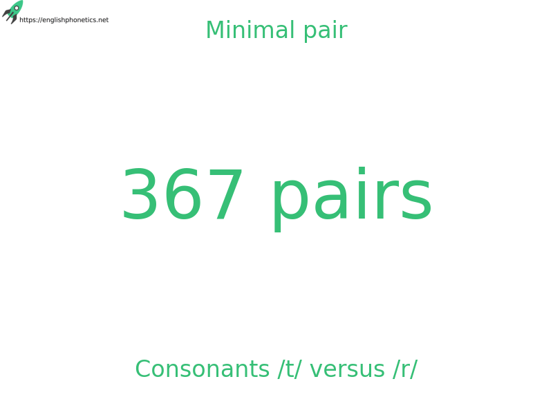 Minimal pair: Consonants /t/ versus /r/, 367 pairs