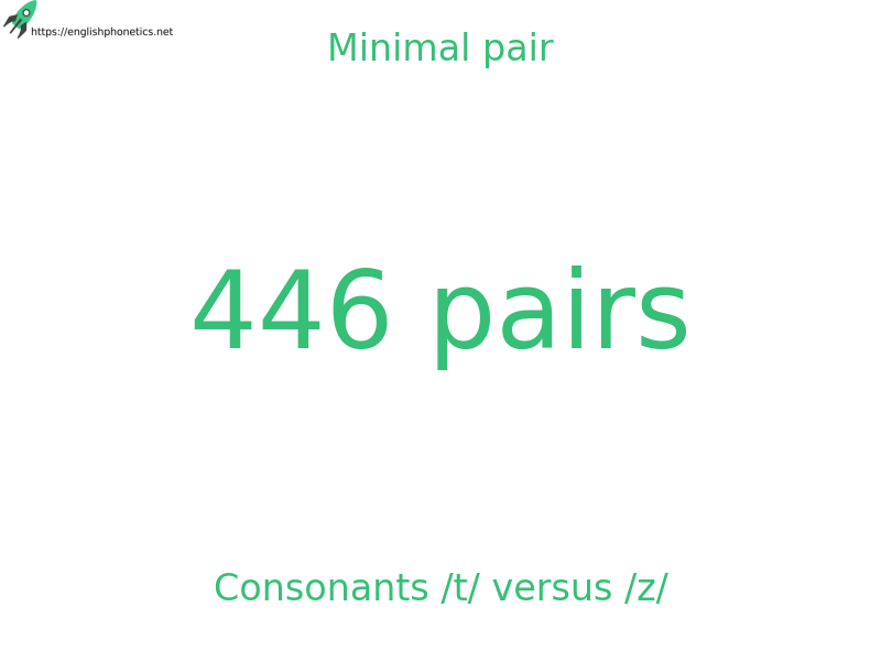 Minimal pair: Consonants /t/ versus /z/, 446 pairs