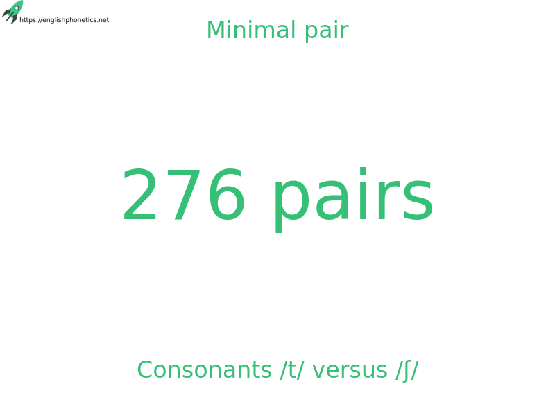 Minimal pair: Consonants /t/ versus /ʃ/, 276 pairs