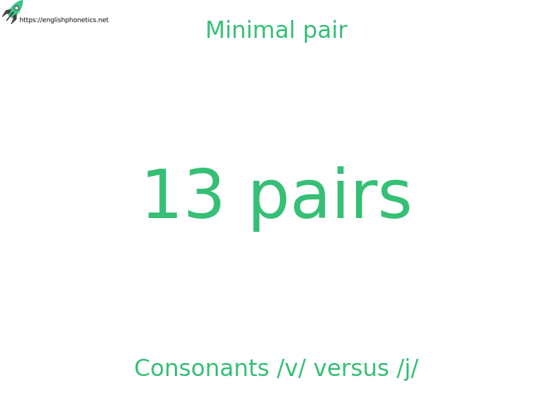 Minimal pair: Consonants /v/ versus /j/, 13 pairs