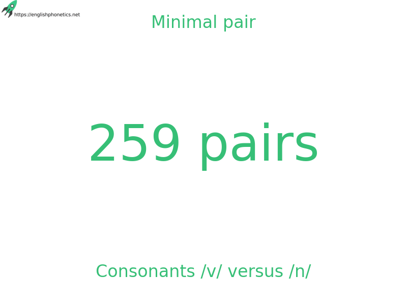 Minimal pair: Consonants /v/ versus /n/, 259 pairs