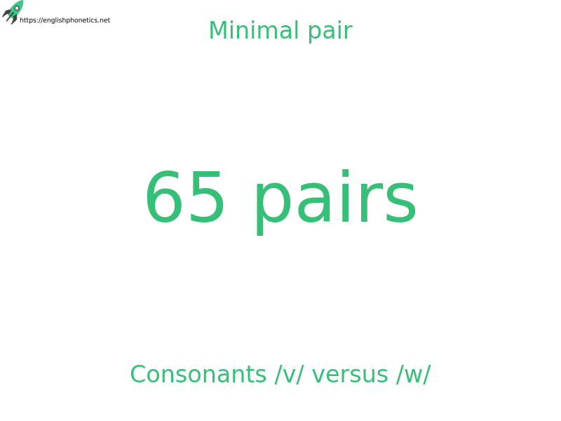 Minimal pair: Consonants /v/ versus /w/, 65 pairs