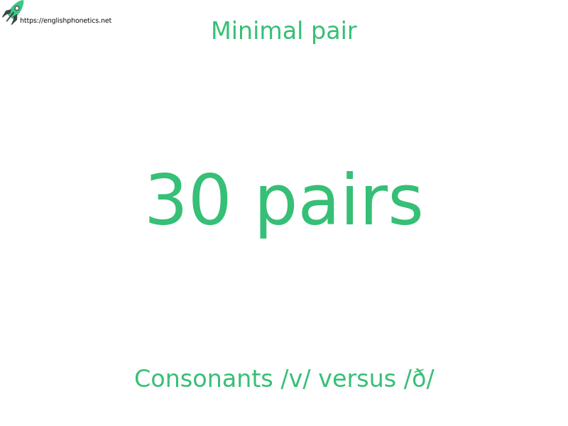 Minimal pair: Consonants /v/ versus /ð/, 30 pairs