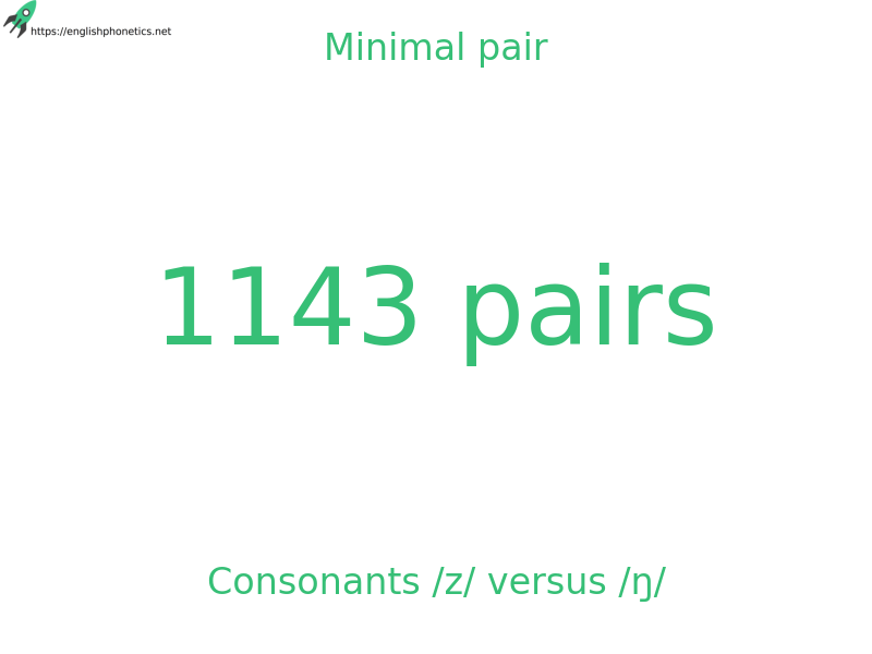 Minimal pair: Consonants /z/ versus /ŋ/, 1143 pairs