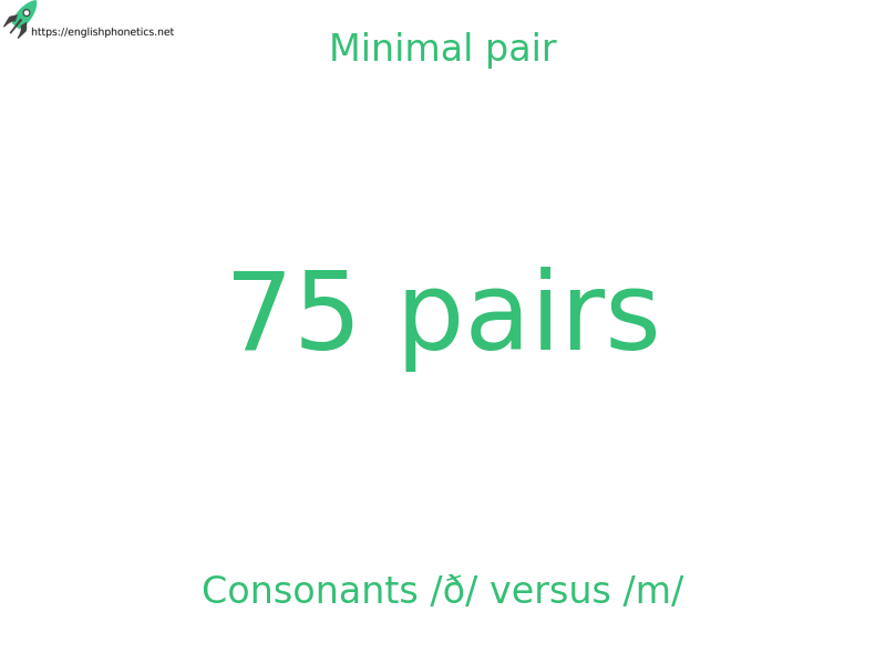Minimal pair: Consonants /ð/ versus /m/, 75 pairs