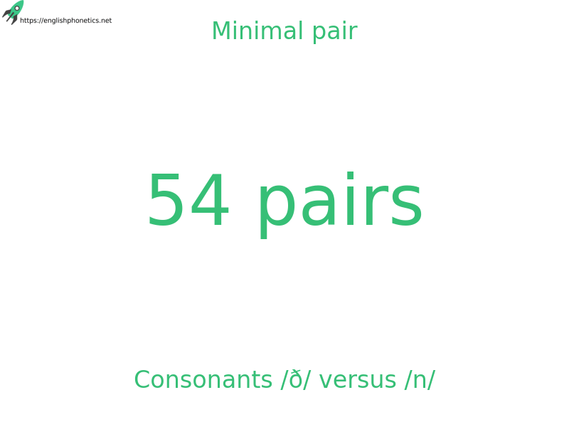 Minimal pair: Consonants /ð/ versus /n/, 54 pairs