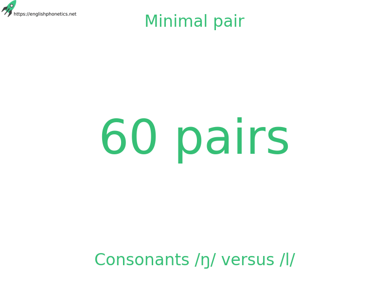 Minimal pair: Consonants /ŋ/ versus /l/, 60 pairs