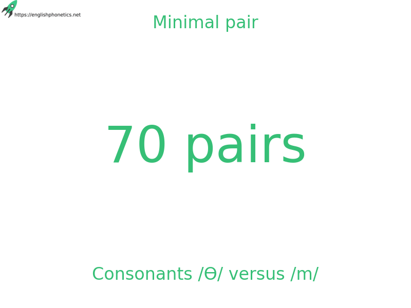 Minimal pair: Consonants /Ɵ/ versus /m/, 70 pairs
