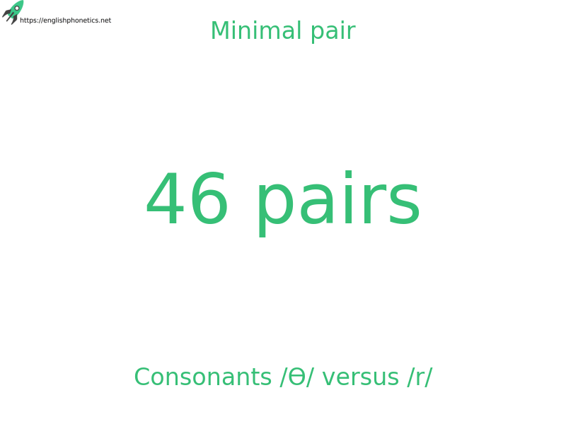 Minimal pair: Consonants /Ɵ/ versus /r/, 46 pairs