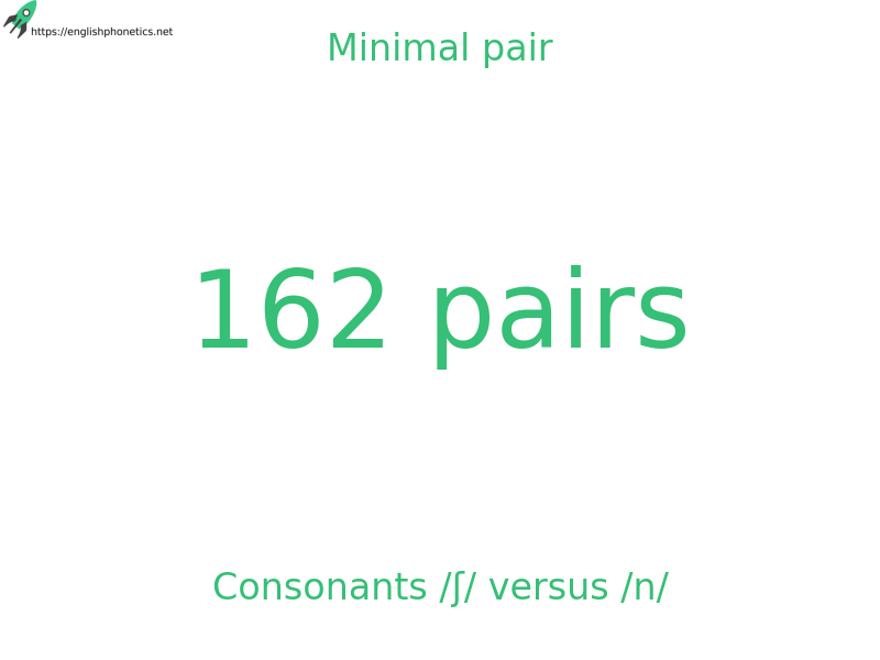 Minimal pair: Consonants /ʃ/ versus /n/, 162 pairs