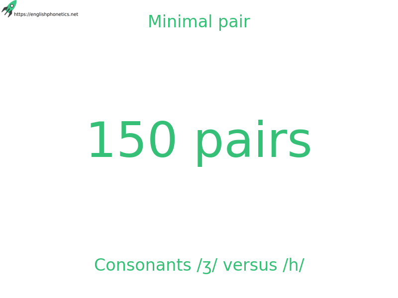 Minimal pair: Consonants /ʒ/ versus /h/, 150 pairs