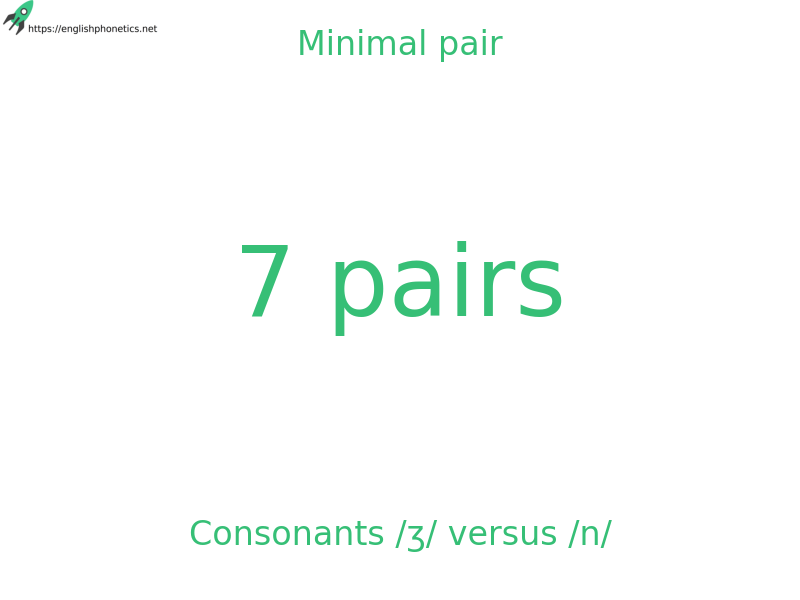 Minimal pair: Consonants /ʒ/ versus /n/, 7 pairs