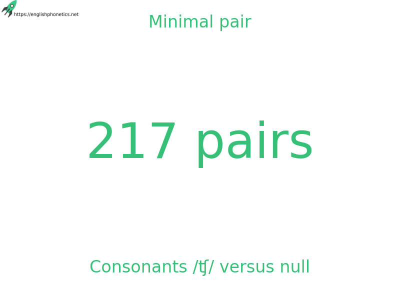 Minimal pair: Consonants /ʧ/ versus null, 217 pairs