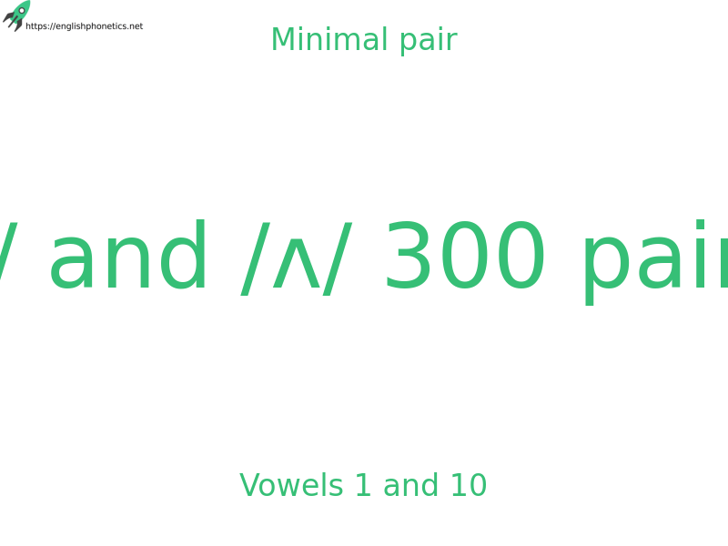 Minimal pair: Vowels 1 and 10, /i/ and /ʌ/ 300 pairs
