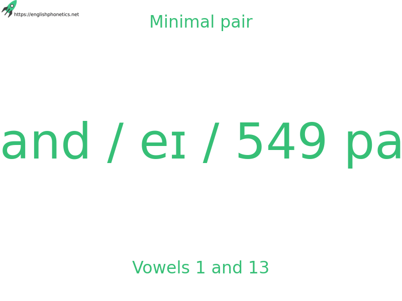 Minimal pair: Vowels 1 and 13, /i/ and / eɪ / 549 pairs