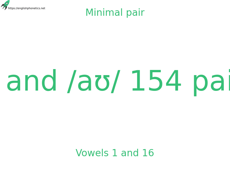 Minimal pair: Vowels 1 and 16, /i/ and /aʊ/ 154 pairs