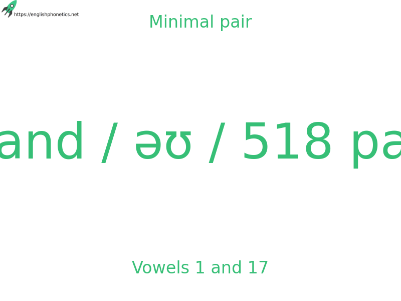 Minimal pair: Vowels 1 and 17, /i/ and / əʊ / 518 pairs