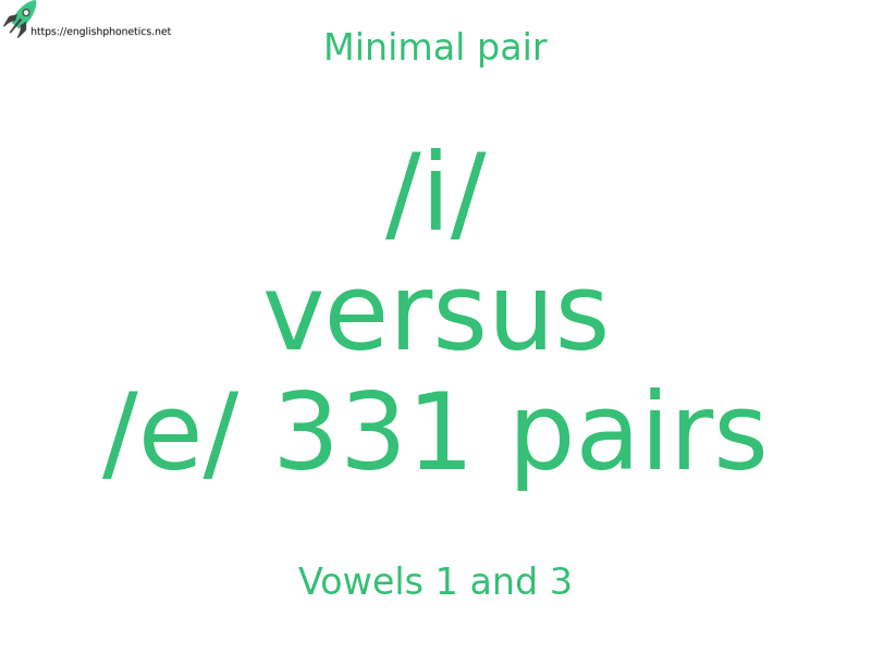 Minimal pair: Vowels 1 and 3, /i/ versus /e/ 331 pairs